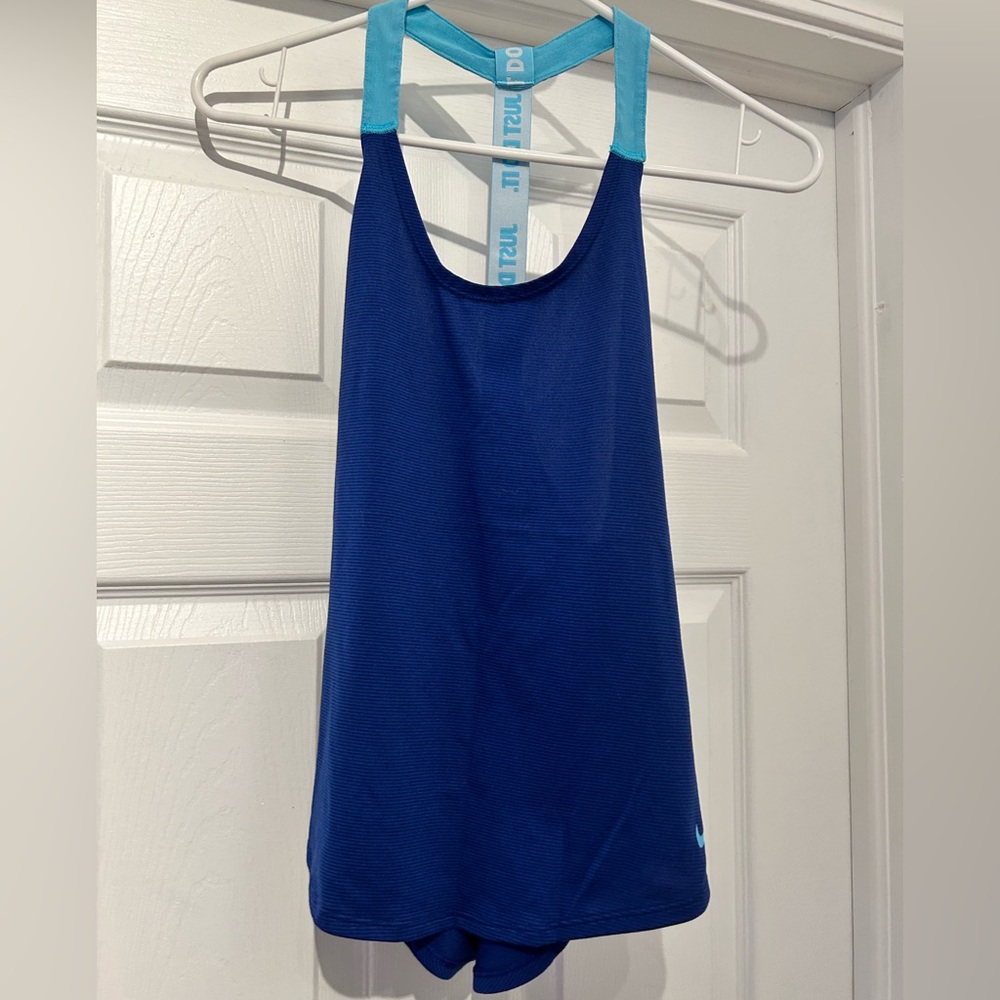 Nike Royal Blue Tank Top with Aqua Strap